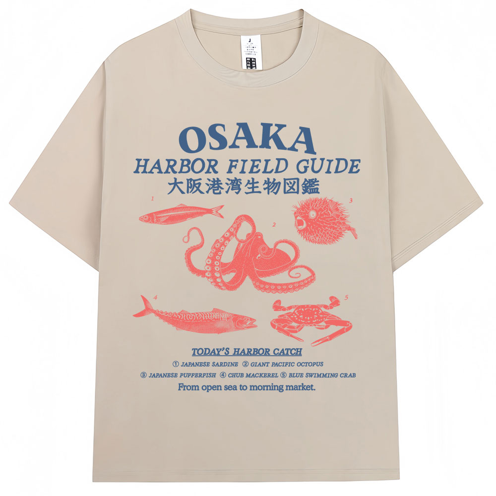 日本風大阪港フィールドガイドグラフィックTシャツ メンズ レ - Japanese Women Lifestyle のレビューと価格