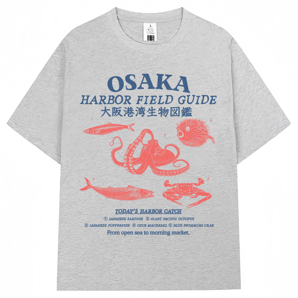 日本風大阪港フィールドガイドグラフィックTシャツ メンズ レ - Japanese Women Lifestyle のレビューと価格
