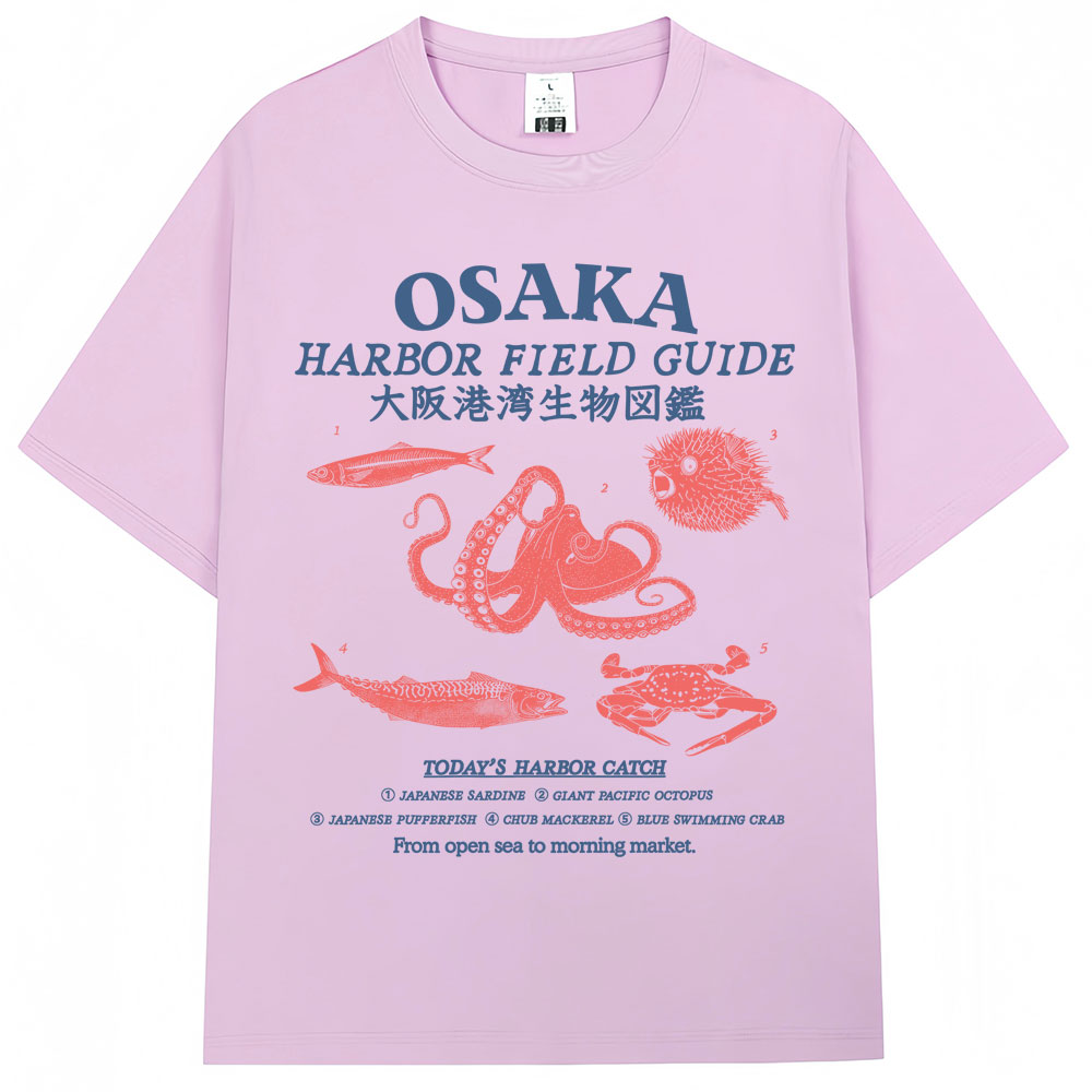 日本風大阪港フィールドガイドグラフィックTシャツ メンズ レ - Japanese Women Lifestyle のレビューと価格