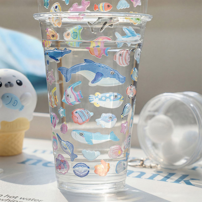 和風漫画海洋生物 3D レリーフクリスタルステッカーかわいい - Japanese Lifestyle Anime のレビューと価格